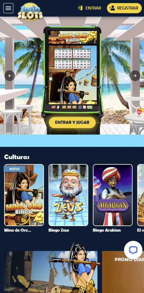 Sección de bingo online en el casino TodoSlots.