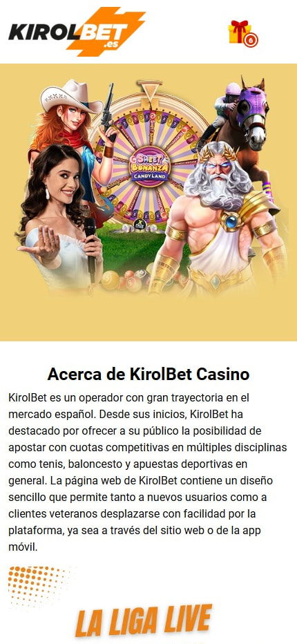 Página de inicio del casino KIROLBET.