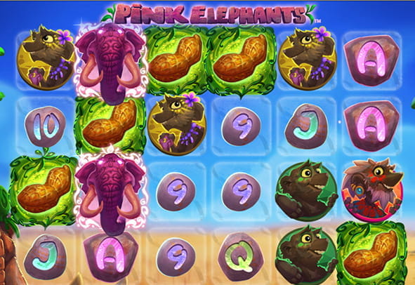 Imagen de la pantalla de juego de la slot Pink Elephants.