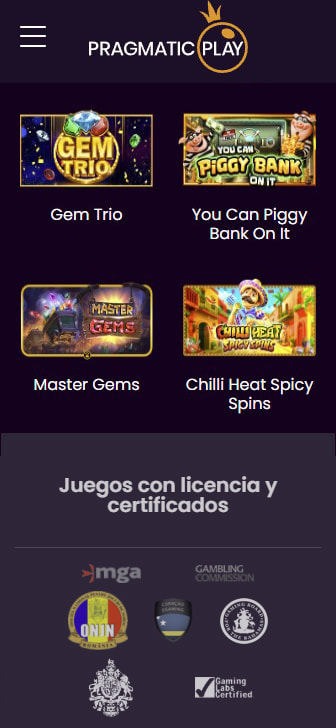 Página de inicio de Pragmatic Play con sus mejores juegos