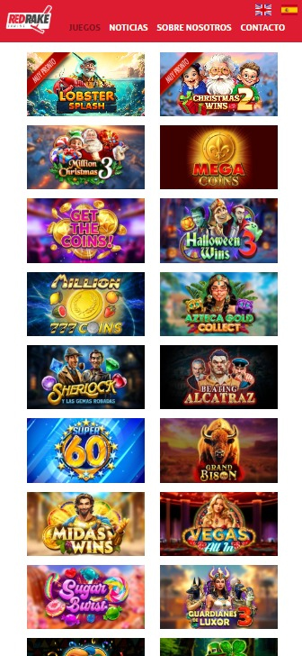 Página de inicio de Red Rake con sus mejores juegos