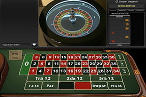 Imagen de la Ruleta Slingshot en vivo de Casino Gran Madrid que funciona automáticamente con un sistema de aire comprimido.