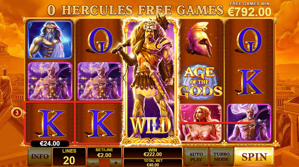 Giros gratis en la tragaperras Age of the Gods de Playtech