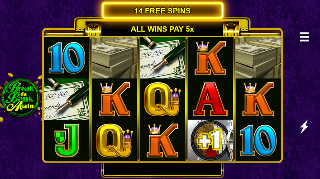 Giros gratis y minijuego de apuesta de la slot Break da Bank Again