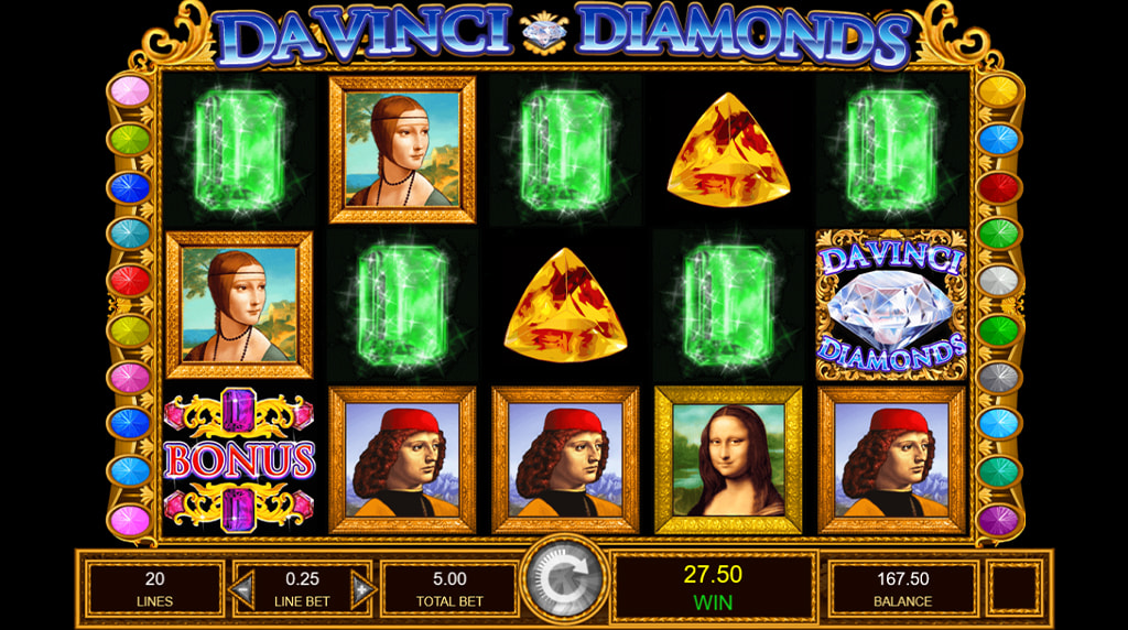 Giros gratis y Tumbling Reels de la slot Da Vinci Diamonds