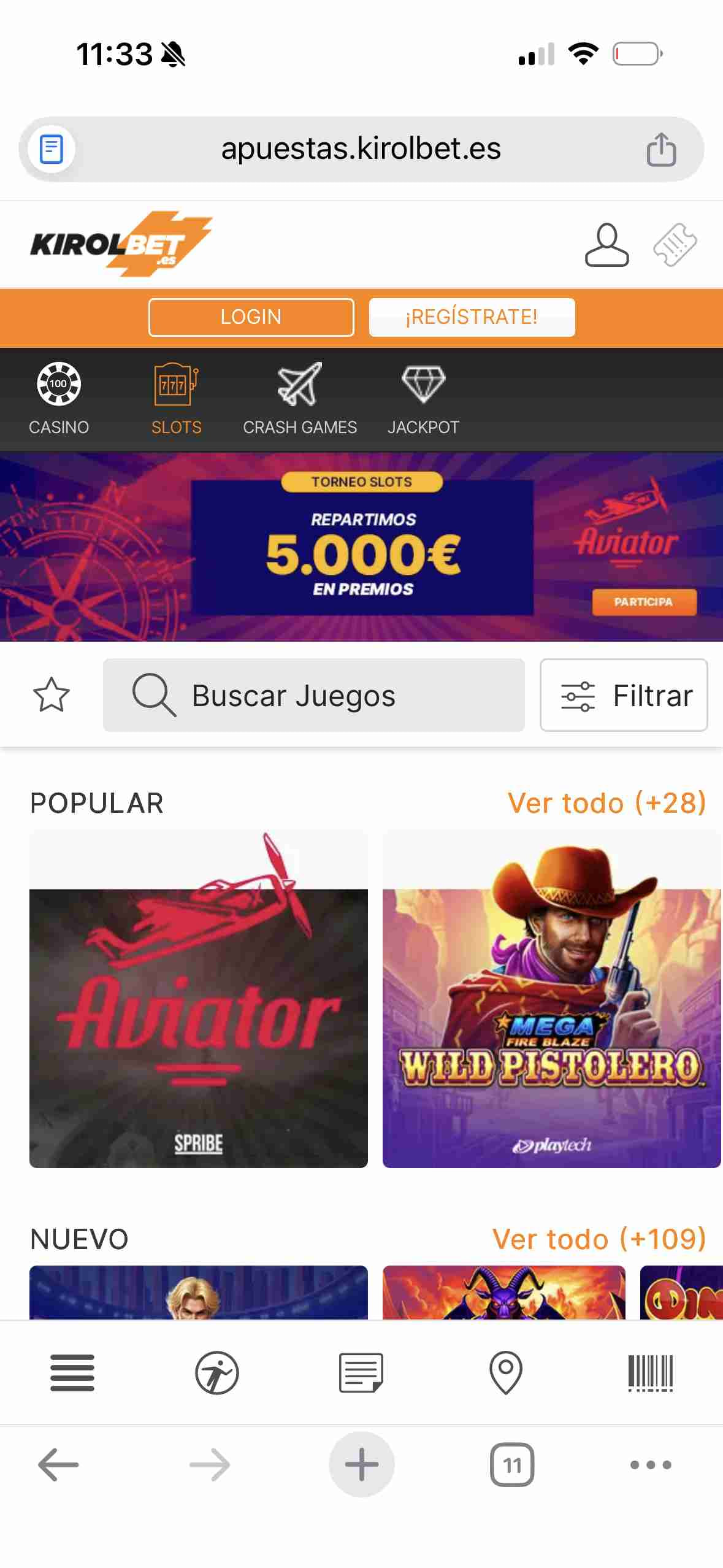 Kirolbet - página de inicio