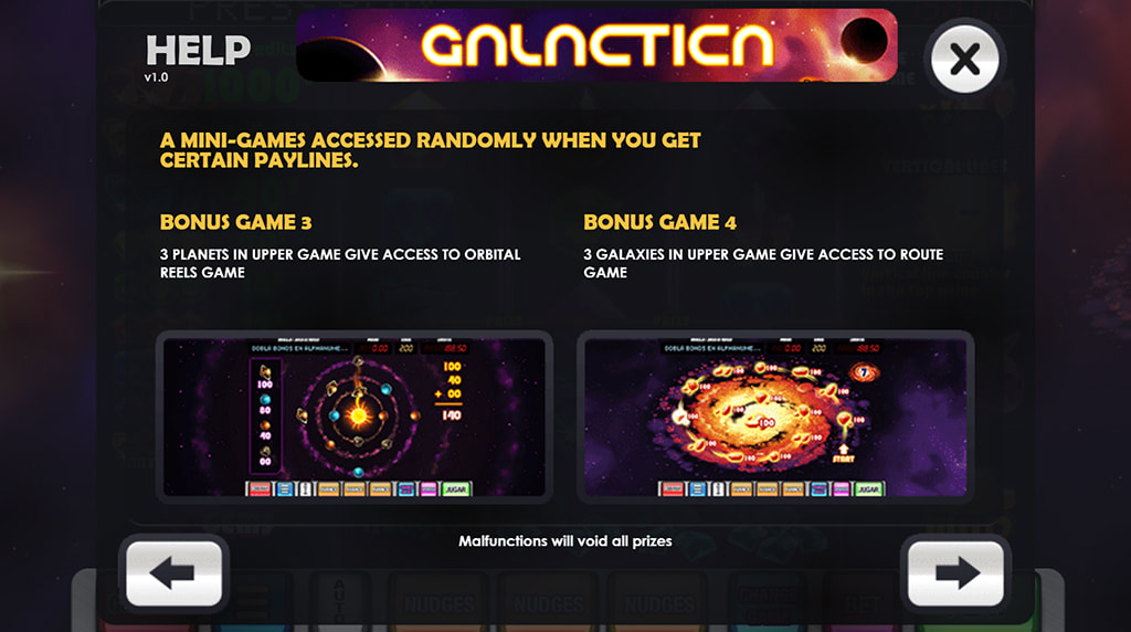 Tabla de pagos de la slot Galactica de MGA