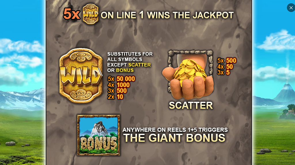 Tabla de pagos de la slot Jackpot Giant de Playtech