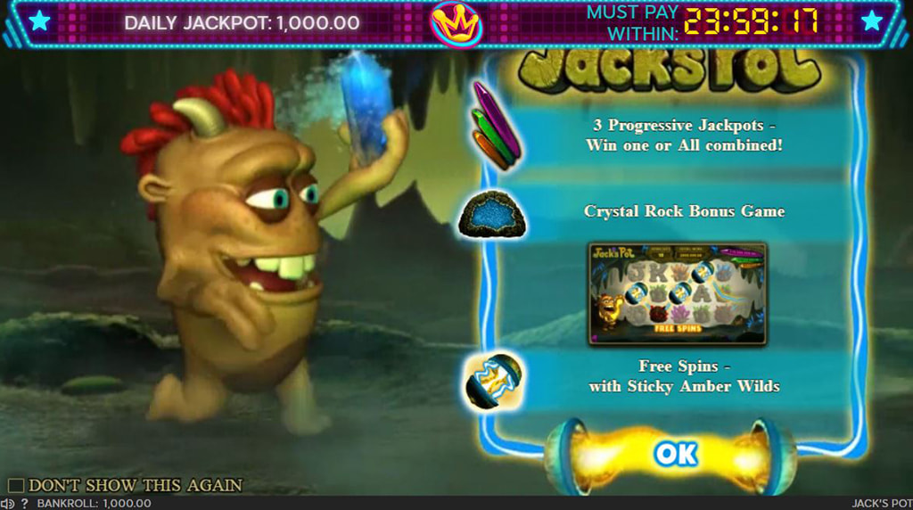 Tabla de pagos y símbolos de la slot Jack's Pot