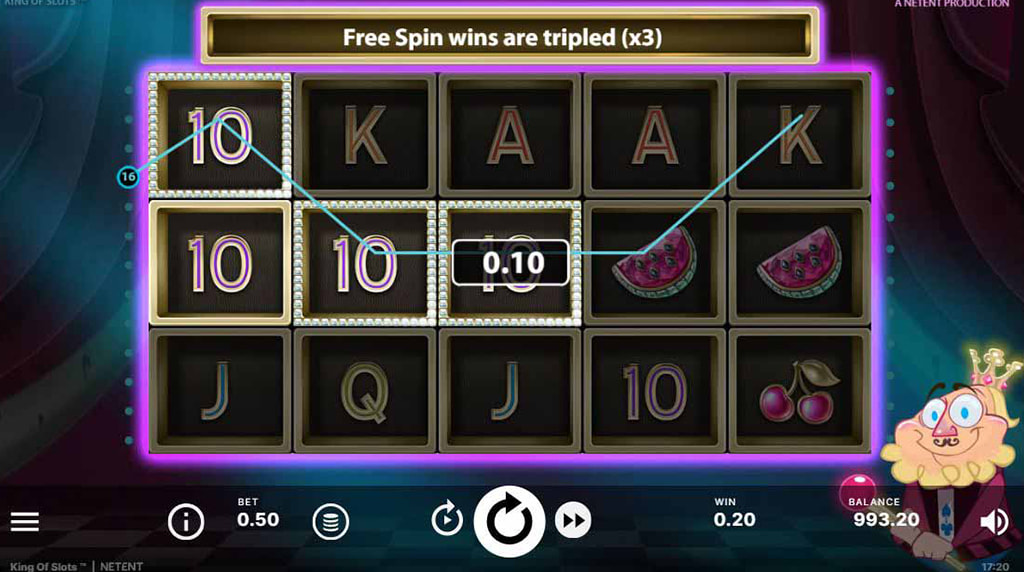 Función Sticky Wins y giros gratis de la slot King of Slots