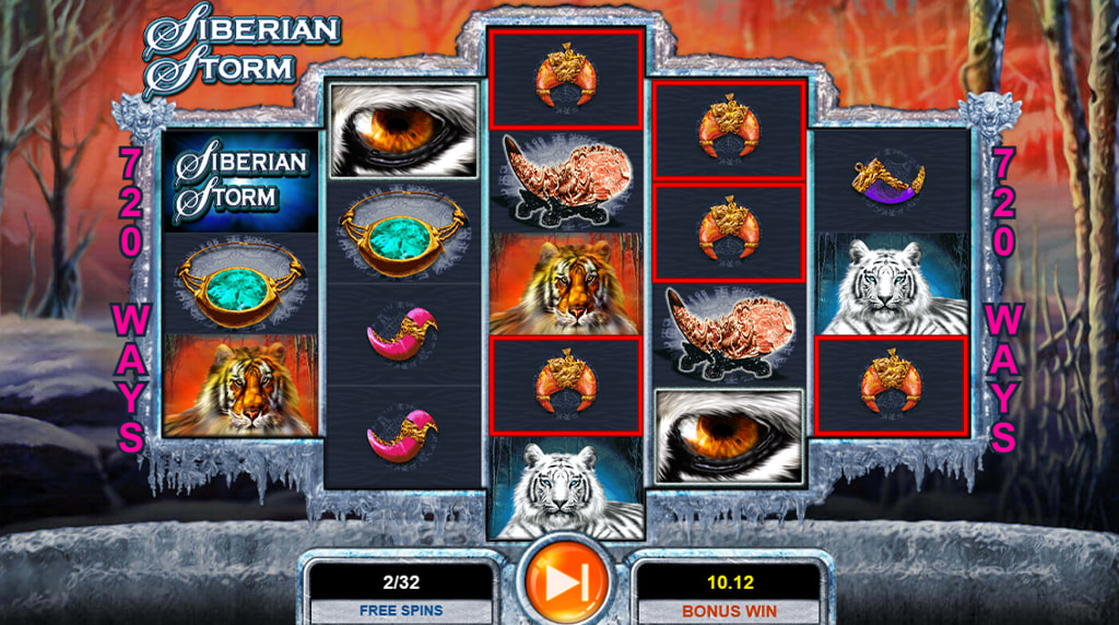Giros gratis y función MultiWay Xtra de la slot Siberian Storm
