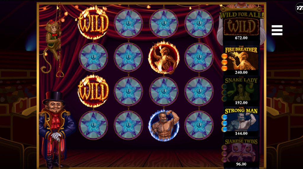 Giros gratis y minijuego Circus Match de la slot The Twisted Circus