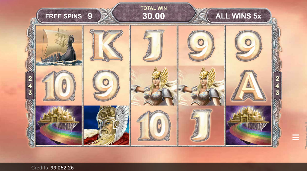 Great Hall of Spins y función Wildstorm de la slot Thunderstruck II