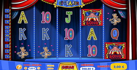 Pantalla de la slot Cirtakus durante una partida en uno de los casinos con Gaming1.
