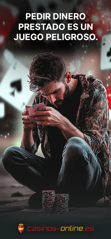 Persona pidiendo dinero prestado para seguir apostando en juegos de azar