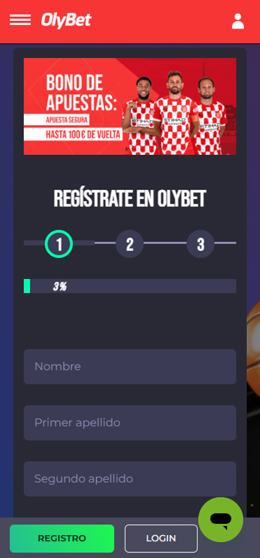 Los datos de cuenta necesarios en casino OlyBet