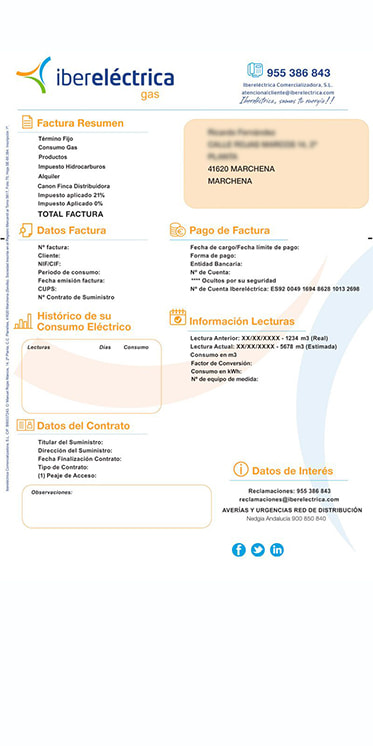 Factura de servicios públicos
