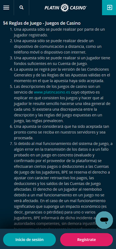 Reglas completas de un juego de casino online