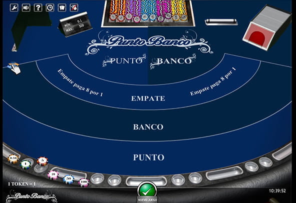 El juego Punto Banco para casinos online.