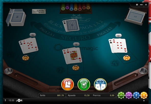 Una mesa con el Blackjack Lucky 7