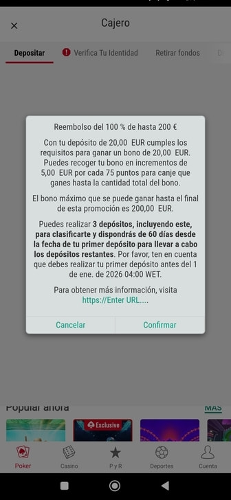 Activación del bono de bienvenida en un casino que acepta Payz.