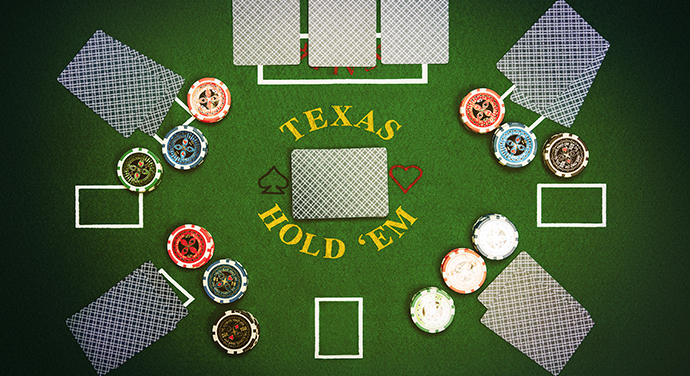 Inicio del juego Texas Hold'em con 4 jugadores.