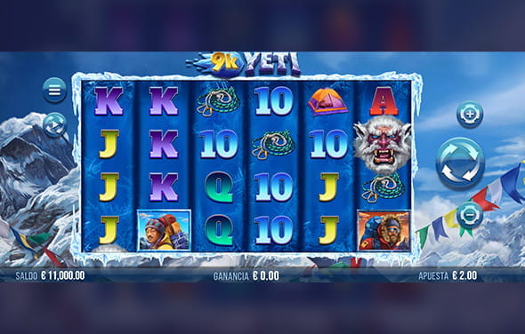 Partida a la tragaperras 9K Yeti de Yggdrasil en un casino online.