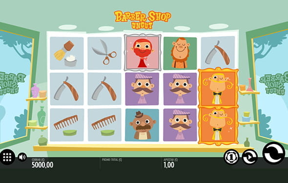 Partida a la tragaperras Barber Shop Uncut de Thunderkick.