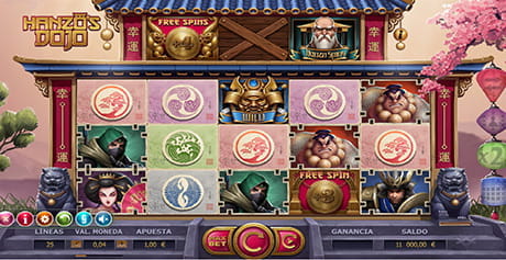 Partida a la tragaperras Hazo’s Dojo de Yggdrasil en un casino online.