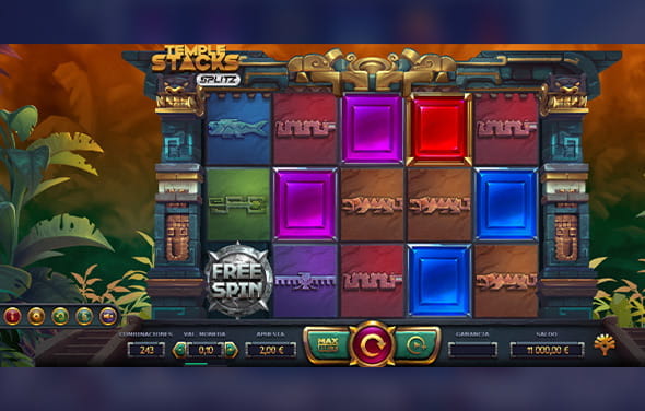 Partida a la tragaperras Temple Stacks: Splitz de Yggdrasil en un casino online.