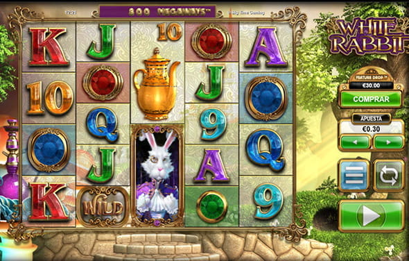 Partida demo a la tragaperras White Rabbit de Big Time Gaming en un casino español fiable.