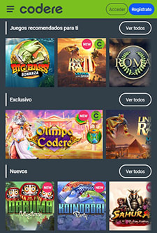 App del casino Codere gratis disponible para iOS y Android