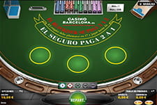 Esta es una de las dos mesas de blackjack disponibles