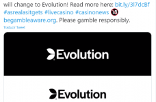 Captura del tuit en que Evolution anunciaba en Twitter el nuevo nombre corporativo de su marca.