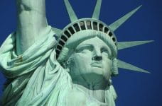 Parte superior de la Estatua de la Libertad, Nueva York.
