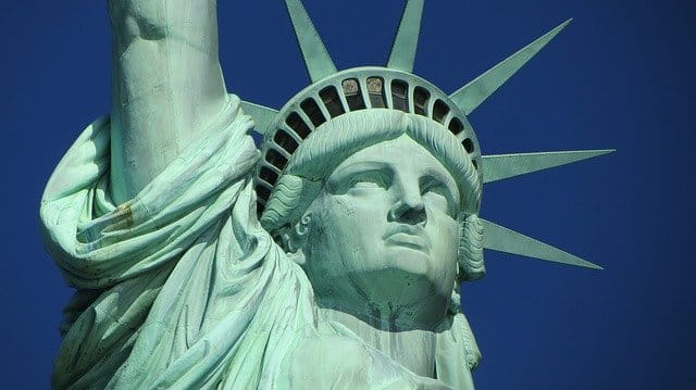 Parte superior de la Estatua de la Libertad, Nueva York.