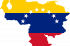 Bandera de Venezuela con la forma del mapa del país.