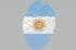 Huella dactilar impresa con los colores de la bandera argentina.