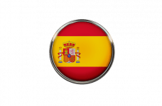 Bandera de España de forma redondeada.