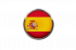 Bandera de España de forma redondeada.
