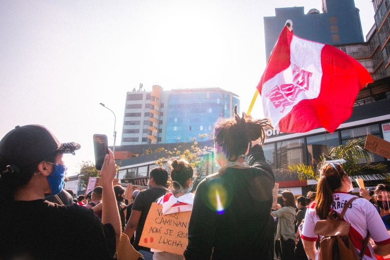 Protestas en Lima, Perú.