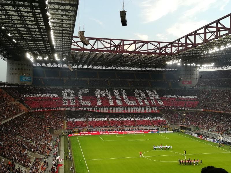 Interior del estadio de San Siro, AC Milán.