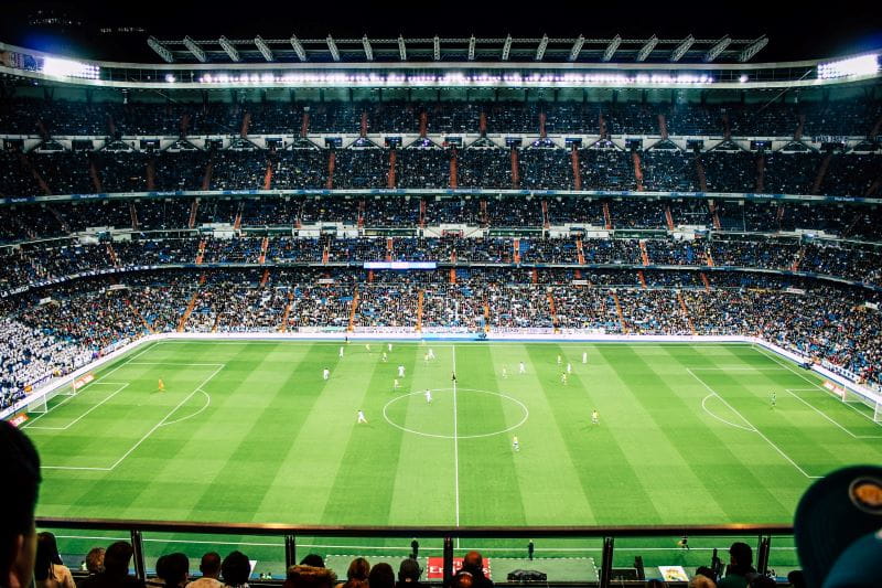 Estadio de fútbol Santiago Bernabeu, Madrid.