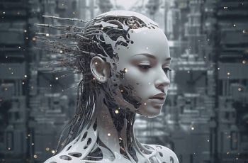 Cara femenina siendo creada por inteligencia artificial.