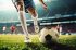Jugador durante el Mundial de Clubes de la FIFA golpeando un balón de fútbol.