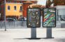 Marquesinas anunciando la distancia de 200 metros entre locales de juego.