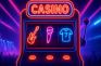 Imagen de una tragaperras de casino con luces de neón.