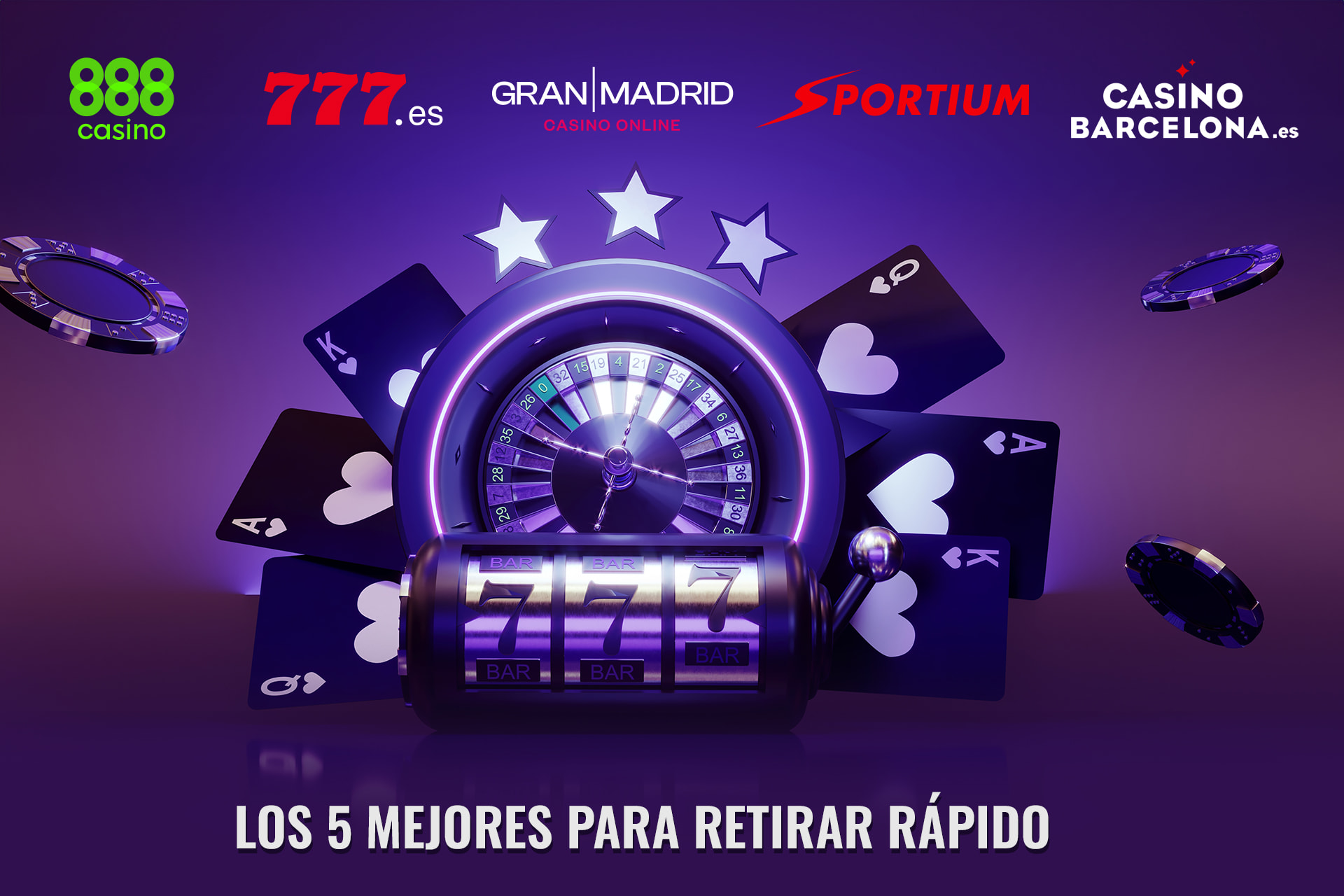Tragamonedas con logos de los mejores casinos para retirar rápido.