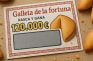 Billete de rasca y gana de la ONCE con diseño de galleta de la fortuna y premio de 120.000€.