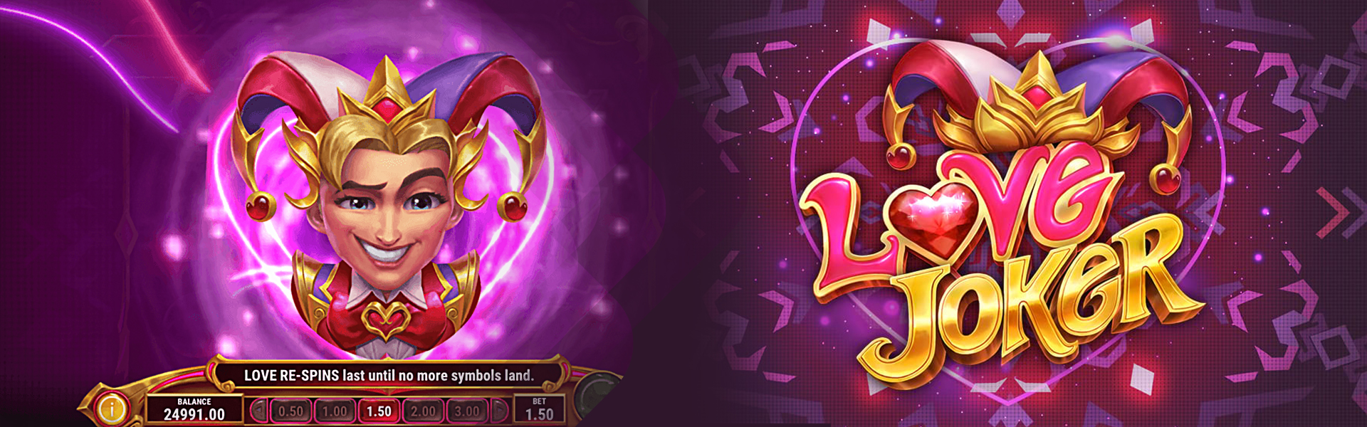 Logo de “Love Joker” con fondo temático